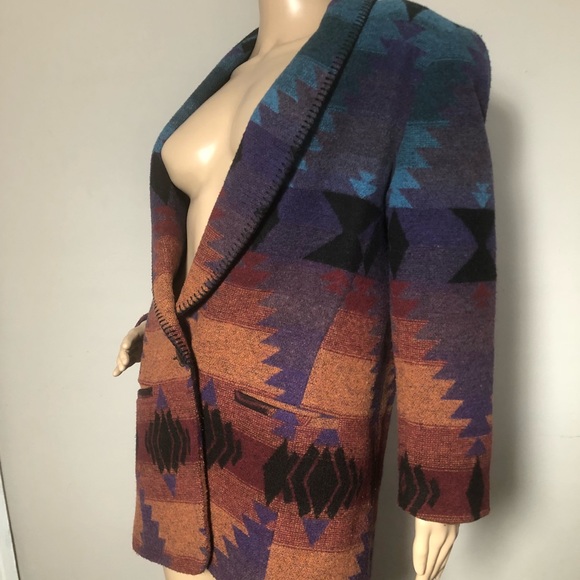 Vintage Southwest Aztec Wool Blazer Jacket - Picture 4 of 5